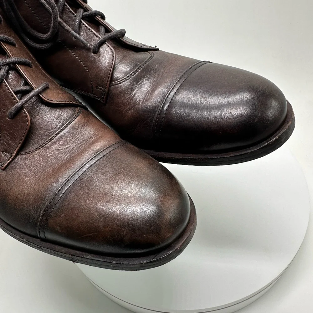 Frye | Sam Mid Lace Up Boots in Brown Leather
